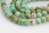 Natural Mongolian Turquoise Beads - Round - 6mm 8mm 10mm or 12mm - Full 15.5" inch strands Gemstone Beads