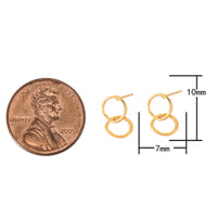 4pc 18kt Gold Circle Earring- 4 pcs per order- 7x10mm