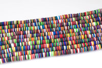 2str BEAUTIFUL Soft AFRICAN Colored VINYL Heishi beads- 6mm or 8mm- 16 inch strand- 2 Strand Per Order- Dark Multi