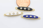 18kt Gold Blue Enamel Bar Connector- 2 pieces per order- 5x26mm p13g122 p13g123 p13g124