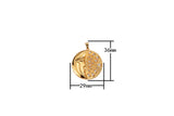 1 pc 18K Gold Cz Pave Moon Charm, Man on the Moon Pendant, Micro Pave Gold Moon for Bracelet Necklace Earring Charm