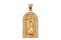 1 pc 18K Gold Virgin Mother Mary Pendant Micro Pave Lady of Guadalupe Maria Medallion Necklace Charm for Rosary Religious Jewelry