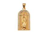 1 pc 18K Gold Virgin Mother Mary Pendant Micro Pave Lady of Guadalupe Maria Medallion Necklace Charm for Rosary Religious Jewelry