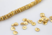 Brushed Gold Copper Wavy disc, All sizes! 8 Inch Strand!