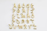 1pc Gold Initial Letter Pendant, Initials Letter Bamboo Charm Small Letter A-Z For add on charm on Bracelet Necklace Earring Supply, ALPH-05