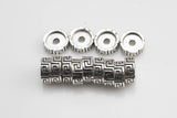 10mm Flat Rondelle Large Hole Bali Style Spacer Beads Big Hole Yoga Buddhist Design - 20 pcs
