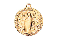 2 pc 20x24mm 18K Gold Miraculous Medal, Gold Pendant Virgin Mary, Religious Medallion Charm, Spiritual Jewelry, Religious Gift- 2 pc