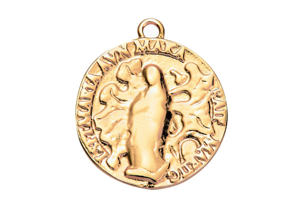 2 pc 20x24mm 18K Gold Miraculous Medal, Gold Pendant Virgin Mary, Religious Medallion Charm, Spiritual Jewelry, Religious Gift- 2 pc