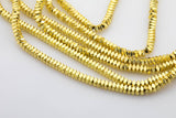 THICK GOLD COATED Hematite Faceted Hex Roundel -4mm- Very High quality gold plating / coating