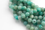Natural Russian Amazonite Round sizes 4mm, 6mm, 8mm, 10mm, 12mm, 14mm- In Full 15.5 Strand- High Quality AAA Quality Smooth Gemstone Beads