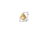 2 pc 18k Gold Buddha Charm Cubic Zirconia Pendant Pave Pendant Jewelry Making- 2 pc per order- 13x17mm