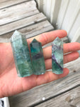 1 Pc Natural Rainbow Fluorite Obelisk Tower Point wand healing crystal