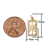 2pc 18K Gold Mini Shooting Star Cubic Zirconia Bracelet Necklace Pendant Earring Charm Gift for Jewelry Making-7X14mm