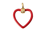 2pc Red Open Heart Charms Enamel Colorful Hearts Black White Red on Gold Frame for Earring Necklace Charm- 2 pcs per order- 26mm