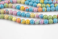Natural Candy Stone beads, Round, Full Strand, 4mm, 6mm, 10mm, or 12mm beads AAA Quality Smooth Gemstone Beads