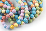 Natural Candy Stone beads, Round, Full Strand, 4mm, 6mm, 10mm, or 12mm beads AAA Quality Smooth Gemstone Beads