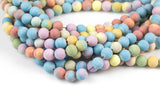 Natural Candy Stone beads, Matte Round, Full Strand, 4mm, 6mm, 10mm, or 12mm beads AAA Quality Gemstone Beads