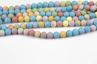 Natural Candy Stone beads, Matte Round, Full Strand, 4mm, 6mm, 10mm, or 12mm beads AAA Quality Gemstone Beads