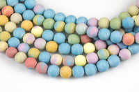 Natural Candy Stone beads, Matte Round, Full Strand, 4mm, 6mm, 10mm, or 12mm beads AAA Quality Gemstone Beads