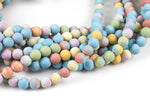 Natural Candy Stone beads, Matte Round, Full Strand, 4mm, 6mm, 10mm, or 12mm beads AAA Quality Gemstone Beads