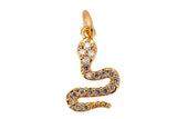 1 pc 14K Gold CZ Micro Pave Diamond Snake Pendant serpent Charm Layer Necklace Findings for Jewelry Making Supplies