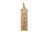 1 pc 18k Gold Micro Pave Love Word Charm Rectangle in Drop Pendant Long Lover Girl Charm for Necklace Earring Component