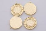 2 pcs 14k Gold Zodiac coins, Horoscope charms 22x18mm Medallion Pendant, Coin charms, Zodiac Charms, medallion charms, Necklace Charm