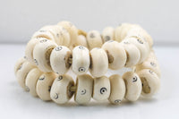 40 Polished Kenya White Bone Beads: Jumbo Bone Beads Round Shaped Beads Kenya Bone Beads Big Bone Beads Beaded Wall Hanging Decorative Beads