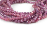 Natural Ruby, High Quality in 4-5mm Faceted Round Gemstone Beads