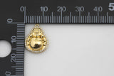 2 pc 18k Gold Buddha Charm Cubic Zirconia Pendant Pave Pendant Jewelry Making- 2 pc per order- 13x17mm