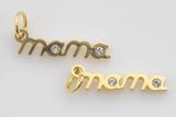 2pc 18kt gold Mama Micro Pave Charm for Mother day Gift Bracelet Necklace Earring Component- 3x17mm 2 PIECES