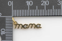 2pc 18kt gold Mama Micro Pave Charm for Mother day Gift Bracelet Necklace Earring Component- 3x17mm 2 PIECES