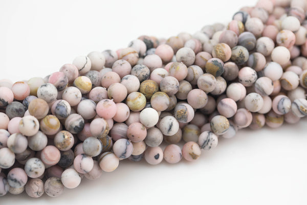 Natural 8mm Matte ZEBRA PINK OPAL Beads - - Full 15.5" 15.5 inch strands Gemstone Beads