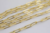 Chunky Paperclip Chain Necklace 8x21mm 14kt Gold Jumbo Link Paper Clip Chain 1 yard Lead, Nickel Free Unfinished Link Chain