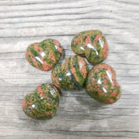 Unakite Heart Shaped Stone Healing Stones