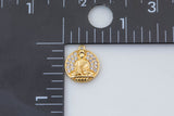 2pc 14kt Gold FIlled Buddha Charm, Buddhism, Yoga, Namaste, Peace, Zen, Ohm, DIY Cubic Zirconia Bracelet Charm-14mm- 2 pcs per order