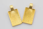 2pc 14k Gold Plated Military tag CZ pendant Jewelry Necklace Component- 2 pcs per order-12x25mm