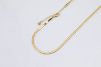 Gold Herringbone Necklace Chain 18K Gold Bold Necklace 3, 4, 5mm wide Herringbone Chain for Layering Necklace 15" 16" 18" inch