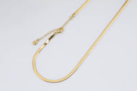 Gold Herringbone Necklace Chain 18K Gold Bold Necklace 3, 4, 5mm wide Herringbone Chain for Layering Necklace 15" 16" 18" inch