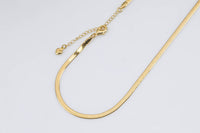 Gold Herringbone Necklace Chain 18K Gold Bold Necklace 3, 4, 5mm wide Herringbone Chain for Layering Necklace 15" 16" 18" inch