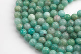 Natural Russian Amazonite Round sizes 4mm, 6mm, 8mm, 10mm, 12mm, 14mm- In Full 15.5 Strand- High Quality AAA Quality Smooth Gemstone Beads