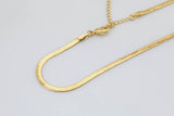 Gold Herringbone Necklace Chain 18K Gold Bold Necklace 3, 4, 5mm wide Herringbone Chain for Layering Necklace 15" 16" 18" inch