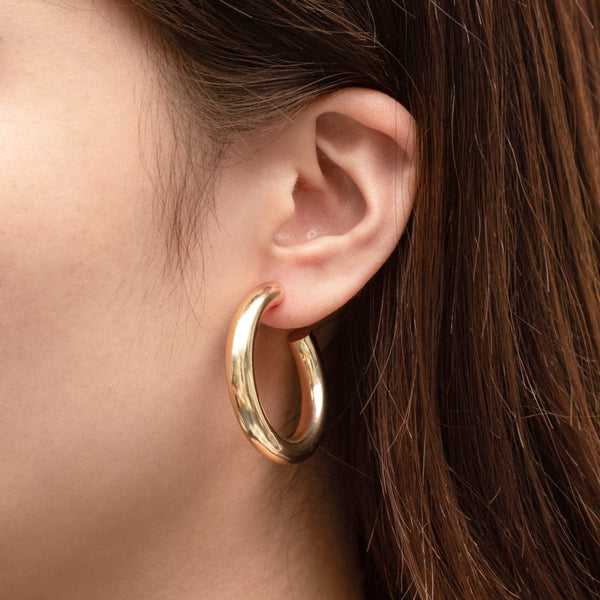 1 pair Many Sizes Thick Tube Hoops 18K Gold Hoops, Large Gold Hoop Earrings, Small Hoops, Hoop Earrings, Chunky Hoops, Light Hoops