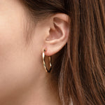 1 pair Thick Tube Hoops Gold, 18K Gold Hoops, Stud Earring, Hammered Plated Earring, Gift for Her, Everyday Wear Earring