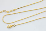 18k Gold Necklace- Snake Chain- Gold Filled Necklace Snake Chain ready to wear Lobster Clasp 3" extender - 16" 18" 20" 22" 23" FC72
