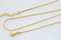 18k Gold Necklace- Snake Chain- Gold Filled Necklace Snake Chain ready to wear Lobster Clasp 3" extender - 16" 18" 20" 22" 23" FC72