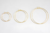 Gold Filled / White Gold Filled Earring Hoop Findings - 20mm 25mm 35mm 45mm 50mm - 2 pairs per order (4 pcs)