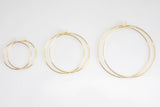 Gold Filled / White Gold Filled Earring Hoop Findings - 20mm 25mm 35mm 45mm 50mm - 2 pairs per order (4 pcs)