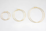 Gold Filled / White Gold Filled Earring Hoop Findings - 20mm 25mm 35mm 45mm 50mm - 2 pairs per order (4 pcs)