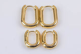 2 pcs 14k Gold Earrings Bold U earring rectangle hoop earrings / minimalist earrings gift - 2 sizes 12*16mm 15*20mm- 2 pcs per order